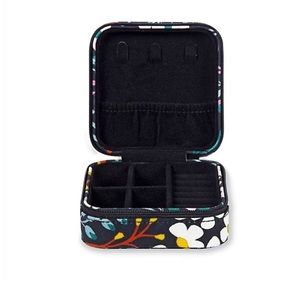 Paper Source Fall Black And Floral Jewelry Box Cube Travel Compact NWT